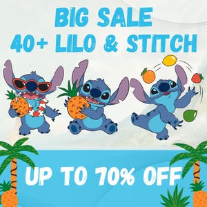 40+ Stich PNG Clipart | Hochwertiges 300 dpi Sublimationsdesign | T-Shirt Design | Kunstdruck | karikatur png | Digitaler Dateidownload