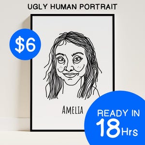 CUSTOM BAD PORTRAIT, Custom Illustration, funny portrait, Line Art, Custom Portrait, Family Portrait, Couples Portrait, Personalised Gift