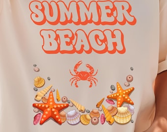 Concha coqueta PNG, diseño de camiseta de playa de verano, descarga digital de sublimación costera