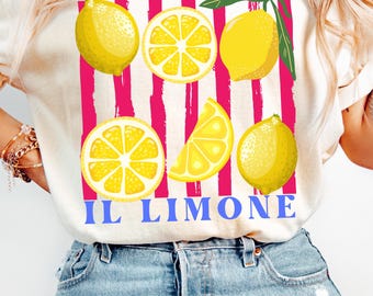 Amalfi Coast Lemon PNG,Italian Summer Limoncello Design,Preppy Sublimation Digital Download