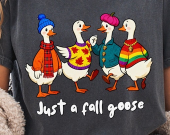 Cozy Fall Goose PNG: Autumn Shirt Design (Digital Download)
