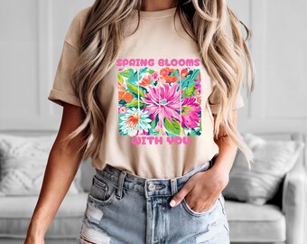 Boho Spring Flowers PNG, Wildflower Floral Shirt Design, Sublimation Digital Download