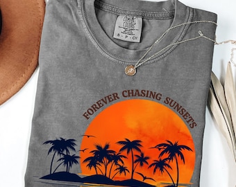 Retro Summer Sunset Beach PNG: Trendy T-Shirt Design (Digital Download)