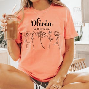 Personalized Wildflower Name PNG, Custom Floral Shirt Design, Sublimation  Digital Download
