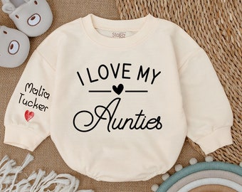 I Love My Aunties Romper, Baby Romper, Newborn Romper, Gift from Aunt, Auntie Baby Shirt, Pregnancy Announcement For Baby, Baby Clothes