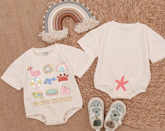Summer Beach Baby Girl Bubble Romper,Baby Shower Gift, Romper for Baby Girl, Baby Girl Outfit, Gift For Baby Girl, Baby Summer Clothes