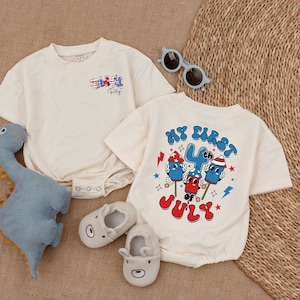 Customized July 4th Romper-My First 4th of July Baby Clothes-Patriotic Baby Outfit-Baby Clothes -Baby Romper - Baby bodysuit- Newborn Outfit