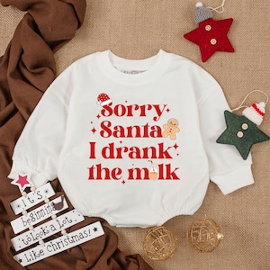 Sorry Santa I Drank The Milk Baby Romper, Baby Cozy Clothes, Christmas Bodysuit, Baby Outfit, Long Sleeve Bodysuit, First Christmas Outfit
