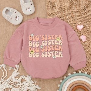 Big Sister Bubble Romper, Baby Romper, Newborn Romper, Baby Bodysuit, Sister Baby Shirt, Pregnancy Announcement For Baby, Baby Clothes