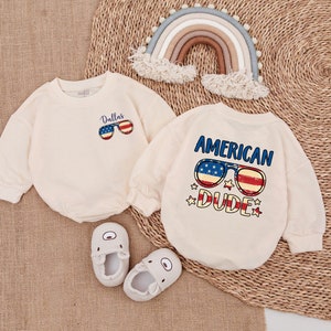 America Dude Bubble Romper-Retro 4th of July Baby Clothes - Patriotic Baby Outfit-Baby Clothes -Baby Romper - Baby bodysuit- Newborn Outfit