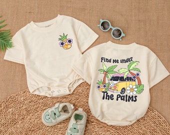 Find me under the palms Bubble Romper,Baby Shower Gift, Romper for Baby Girl, Baby Girl Outfit, Gift For Baby Girl, Baby Summer Clothes