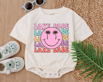 Lake Babe Summer Baby Girl Bubble Romper,Baby Shower Gift, Romper for Baby Girl, Baby Girl Outfit, Gift For Baby Girl, Baby Summer Clothes