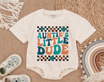 Auntie's Little Dude Romper, Aunt Gift Bodysuit ,Auntie's Boy Shirt, Romper for Baby Boy, Baby Boy Outfit,Gift For Baby Boy,Baby Shower Gift