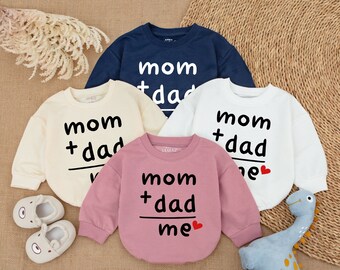 Mom+Dad=Me Baby Clothes, Gender Reveal Baby Bodysuit, Baby Announcement, Baby Shower Gift,Baby romper, Father's Day Baby  Bubble Romper