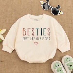 Besties Just Like Our Moms Baby Romper, Matching Baby Outfits, Baby Clothes, aby Best Friends Bodysuit, Baby Announcement Outfits