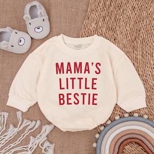 Mama&#39;s Little Bestie Baby Outfit- Bubble Romper - Baby Boy Clothes -Mother&#39;s Day Outfit- Baby Romper - Baby bodysuit- Newborn Outfit