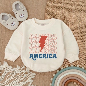 America Bubble Romper-Retro 4th of July Baby Baby Clothes - Patriotic Baby Outfit-Baby Clothes -Baby Romper - Baby bodysuit- Newborn Outfit