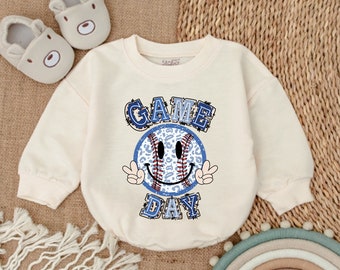 Game day Baby Clothes - Baseball Vibes Baby Outfit- Bubble Romper -Baby Clothes -Baby Romper - Baby bodysuit- Newborn Outfit