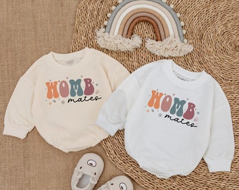 Twin Baby Romper Womb Mates Twin Romper Funny Best Friends