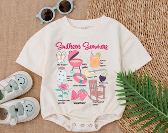Southern Summers Baby Girl Bubble Romper, Baby Shower Gift, Romper for Baby Girl, Baby Girl Outfit, Gift For Baby Girl, Baby Summer Clothes