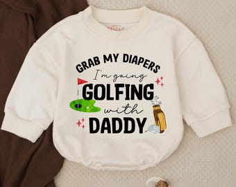 Going Golfing With Daddy Baby Outfit- Golf Baby Clothes -Bubble Romper-Baby bodysuit-Newborn Outfit-Daddy & Me Bodysuit-Baby Shower Gift