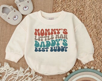 Mommy's Little Man Daddy's Best Buddy Romper - Mother's Day Bubble Romper - Father's Day Outfit- Baby Romper- Baby bodysuit- Newborn Outfit