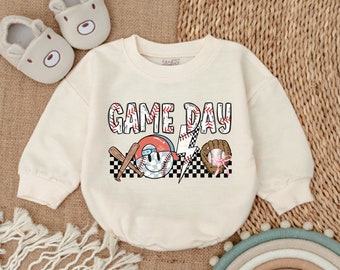 Game day Baby Clothes - Baseball Vibes Baby Outfit- Bubble Romper -Baby Clothes -Baby Romper - Baby bodysuit- Newborn Outfit