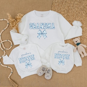 Grandma and Grandma's Bestie Sweatshirt, Grandma’s Favorite Shirt, Birthday Gift for Grandma, New Grandma Sweater, Baby Shower Gift