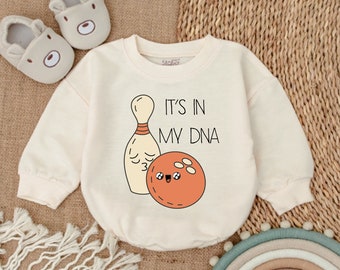 It's In My DNA Bowling Romper - Bowling Buddy Bubble Romper - Father's Day Outfit- Baby Romper- Baby bodysuit- DNA Bowling Baby Bodysuit