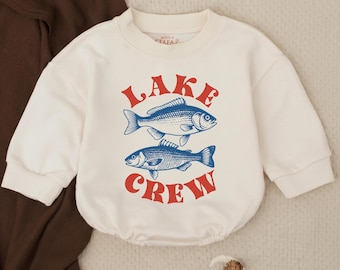 Lake Trip Baby Summer Bubble Romper, 2025 Summer Trip Matching Shirt, Family Lake Vacation Baby Outfit, Trout Fish Tee, Summer Fishing Trip