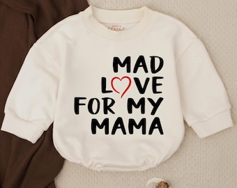 Mad Love for My Mama Bubble Romper, First Mother Day Baby Clothes, New Mom Gift, Newborn Gift, Mother's Day Gift