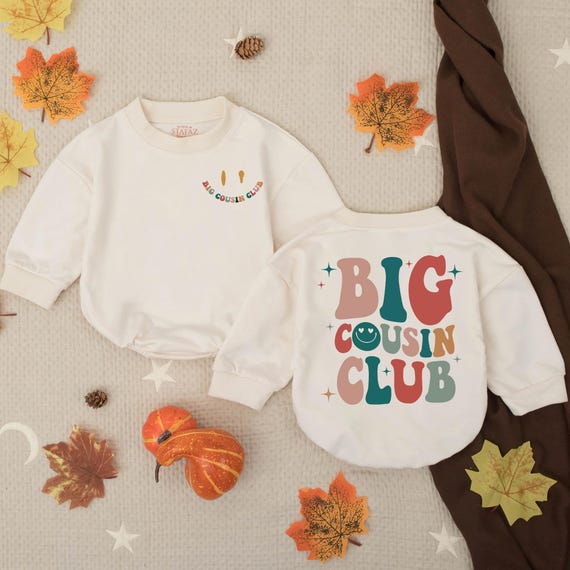 Big Cousin Club Shirt, Baby Romper, Baby Sweater, Matching Cousin Shirt ,Baby Outfit, Baby Girl Outfit, Baby Announcement