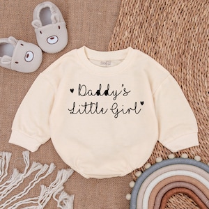 Daddy's Girl Baby Outfit- Sweatshirt Bubble Romper - Baby Boy Clothes - Father's Day Outfit- Baby Romper - Baby bodysuit- Newborn Outfit