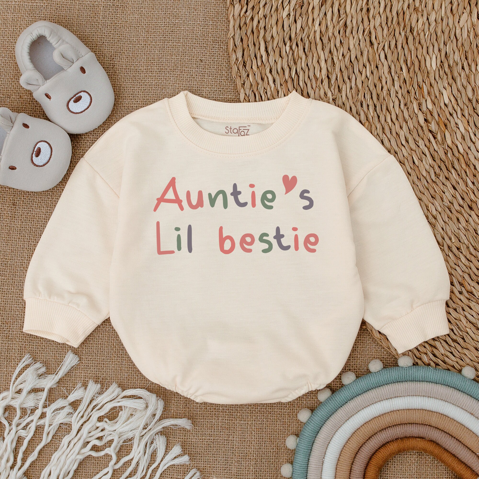 Auntie's Bestie Romper, Baby Romper, Newborn Romper, Gift from Aunt, Auntie Baby Shirt, Pregnancy Announcement For Baby, Baby Clothes