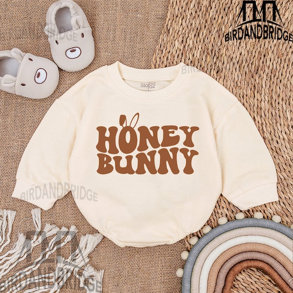 Honey Bunny Baby Boy Clothes - Easter Day Baby Outfit- Sweatshirt Bubble Romper -Baby Clothes -Baby Romper - Baby bodysuit- Newborn Outfit