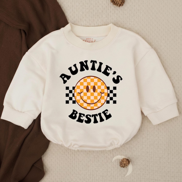 Auntie's Bestie Romper, Baby Romper, Newborn Romper, Gift from Aunt, Auntie Baby Shirt, Pregnancy Announcement For Baby, Baby Clothes