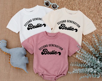 BFF Romper, Baby Matching, Second Generation Besties Romper, Best Friend Outfits,Baby Gift,Baby Shower Baby Announcement Outfits