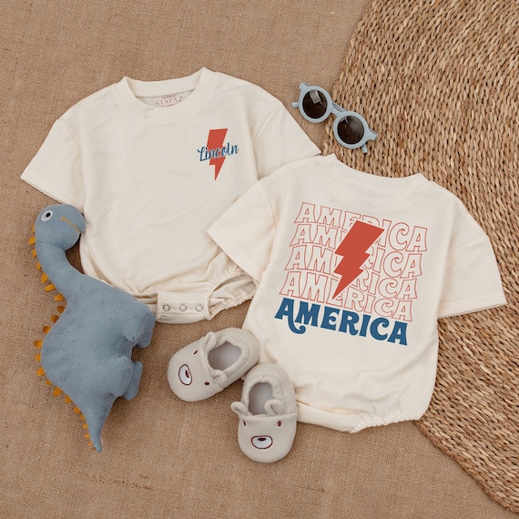 Retro Custom American Dude Clothes Patriotic Baby Boy Bubble Romper 4th of July Bodysuit Baby Clothes Baby Bodysuit Newborn Outfit Etsy