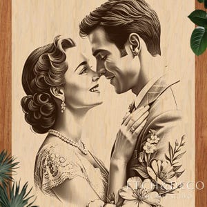 Romantic Wedding Moment — Laser Engraving Art | Couple Embrace PNG | Laser burn png | Glowforge xTool CNC | Digital laser file, Rustic Gift