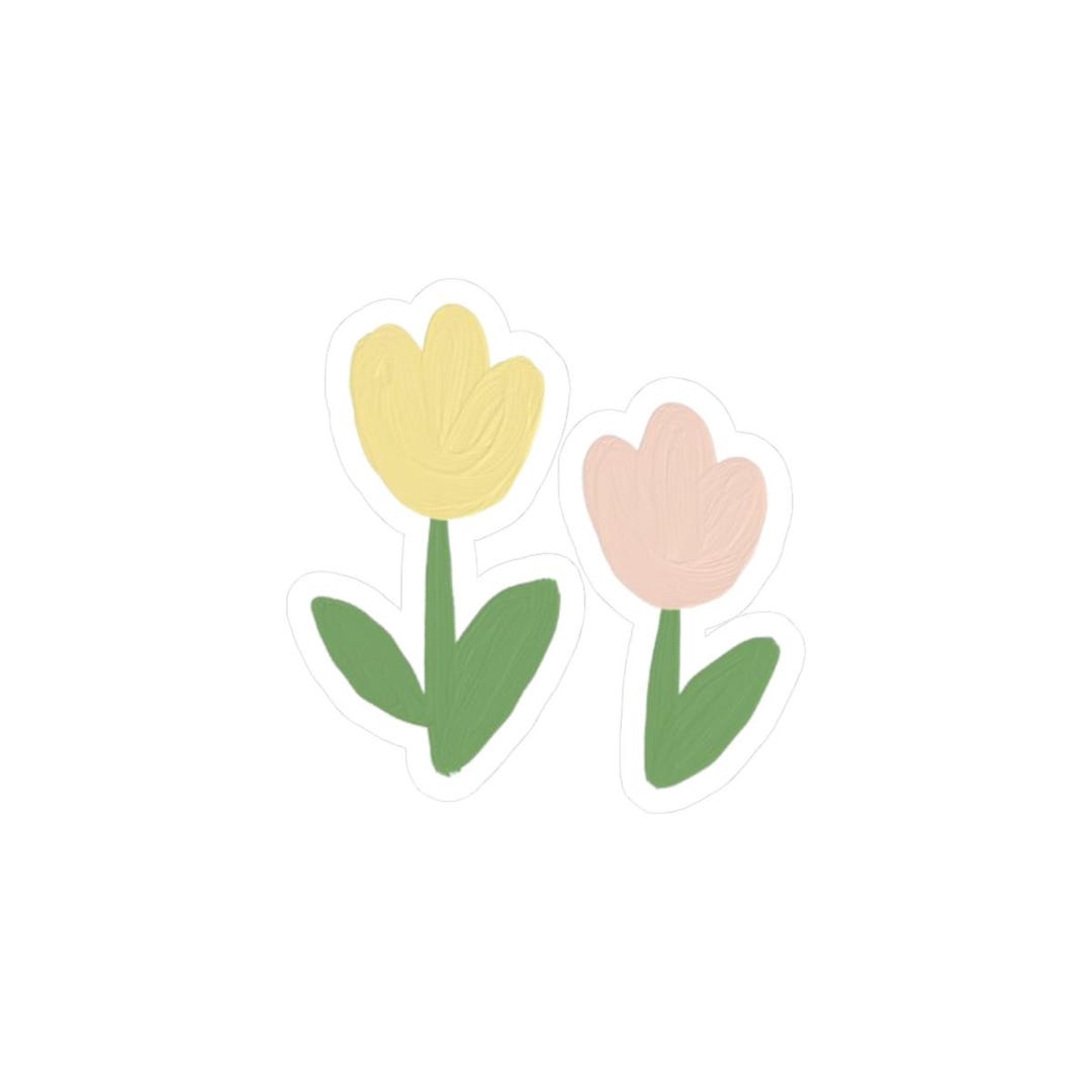 Floral Stickers, Cute Aesthetic Kiss-cut Sticker Pack - Laptop Decals ...