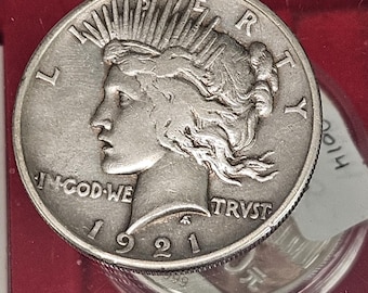 1921 P   Peace  Silver Dollar High Relief   - Key Date  - XF+/AU      Lot #99