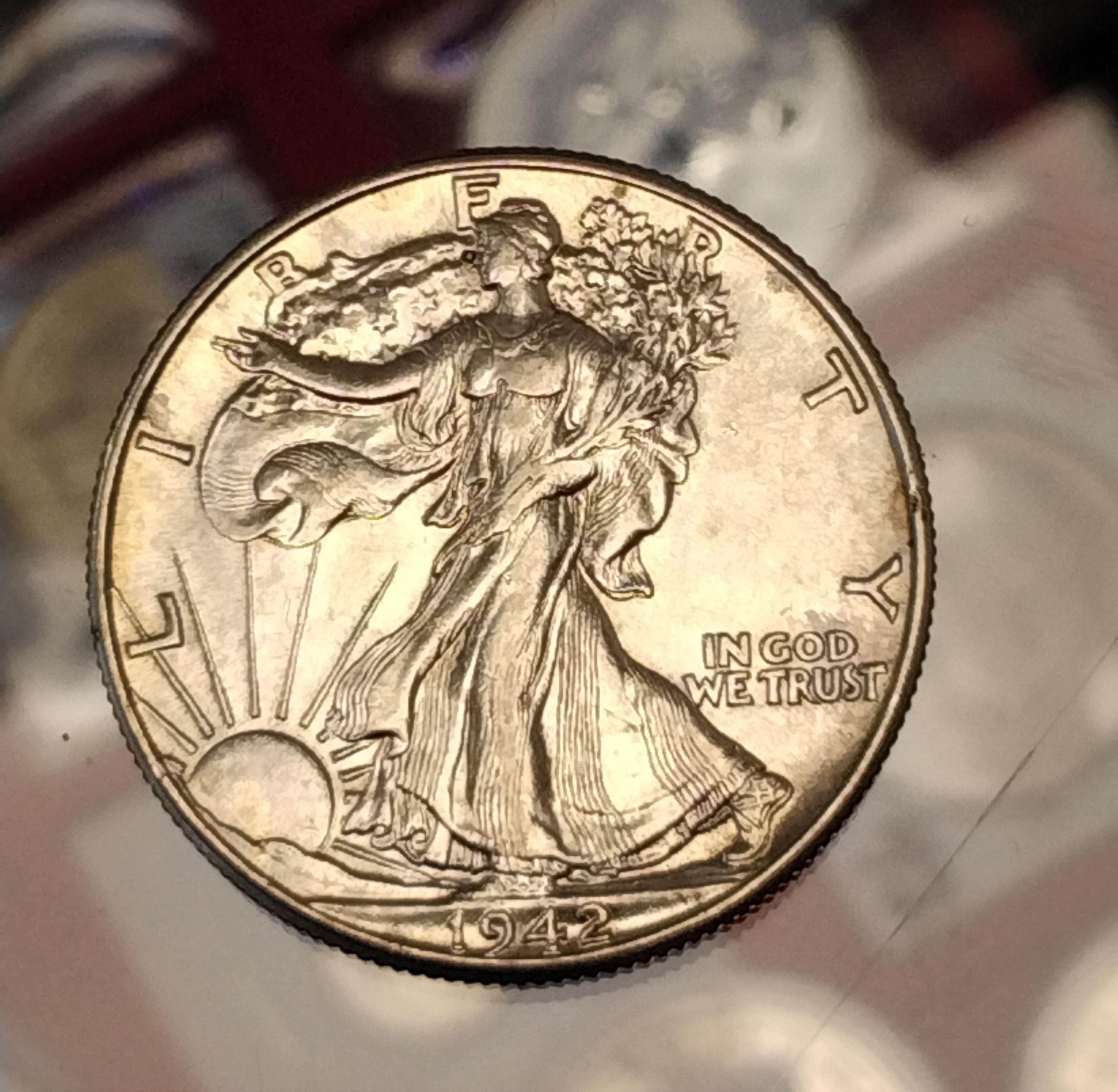 1942 ウォーキング・リバティ  1942 Liberty Walking Half Dollar VF Very Fine 90% Silver 50c US