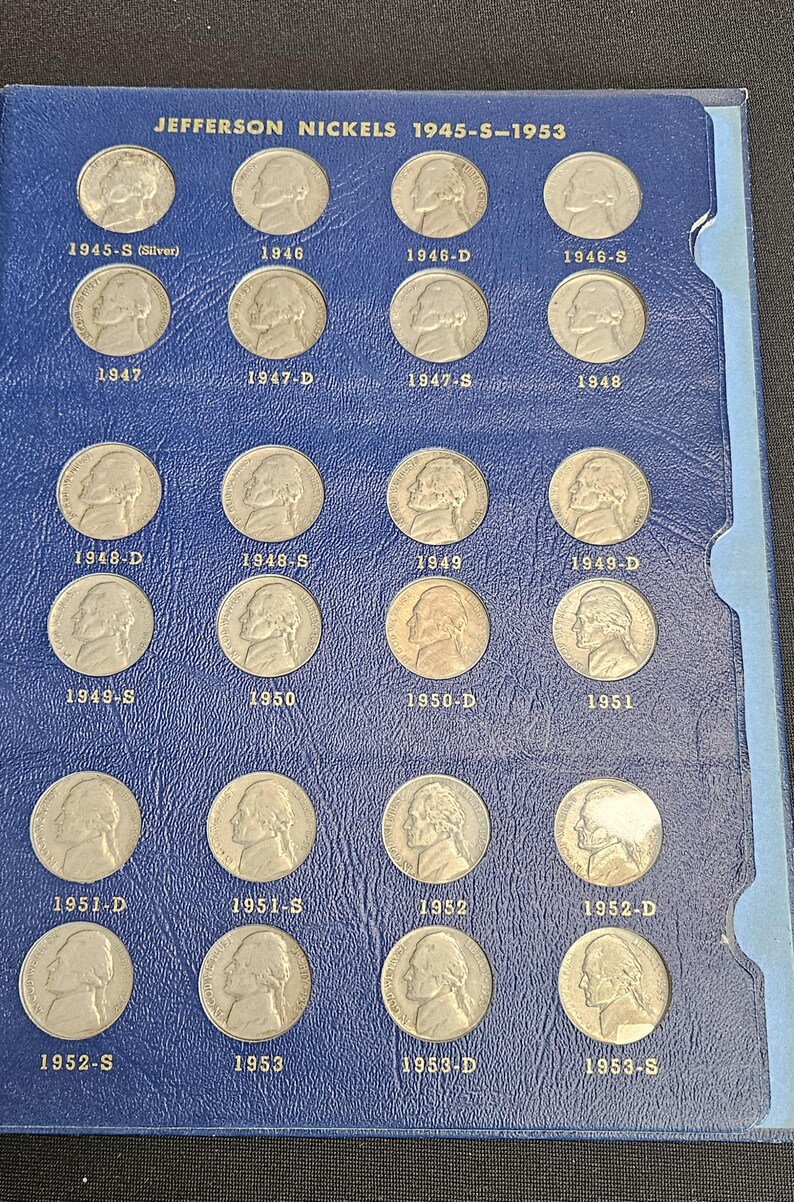 Jefferson Nickel Set Complete 1938-1964 Library Coins Album Incl. Silver Wartime Nickels BU ! image 3