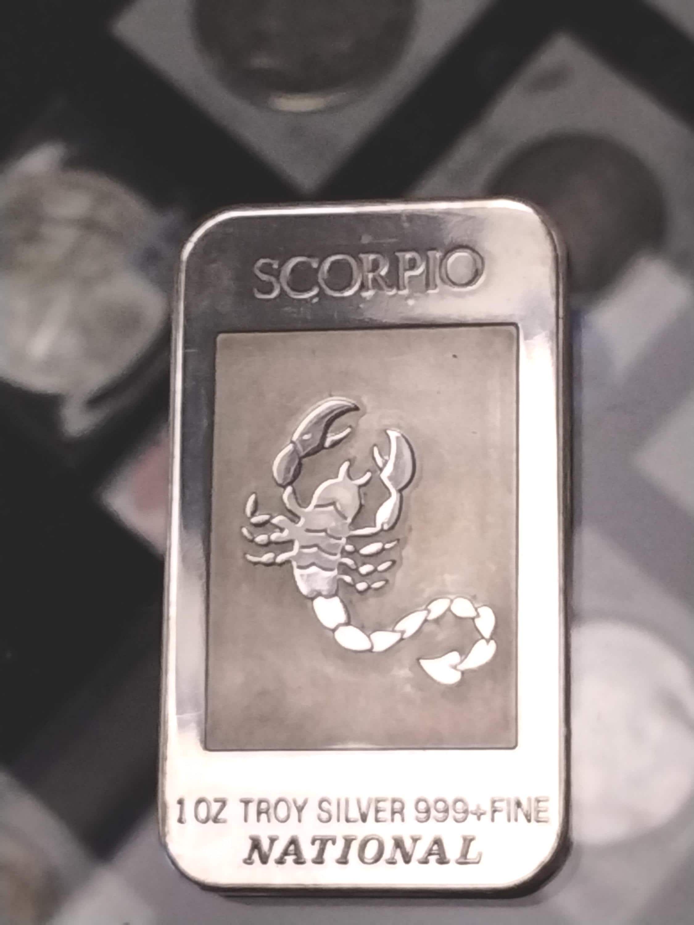 Scorpio - 1 Ounce 999 Silver Art Bar - National Mint - Zodiac Sign