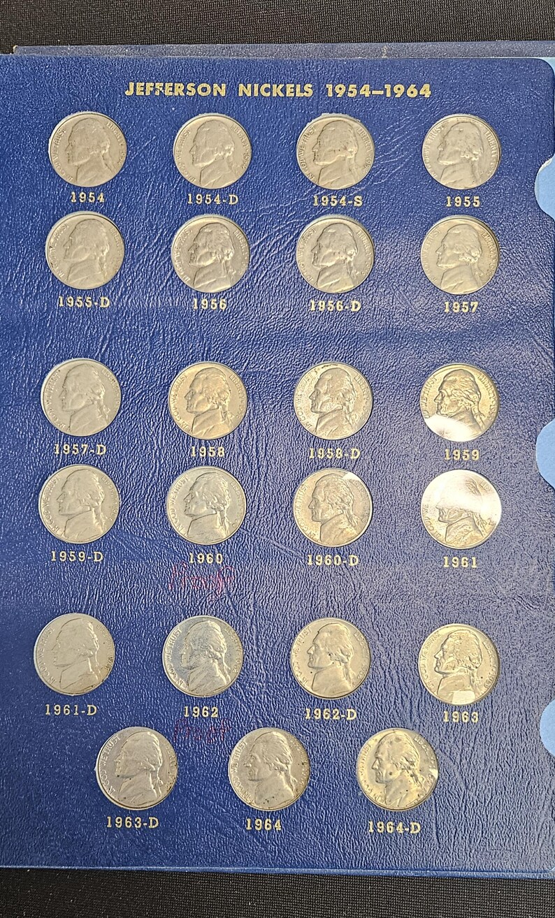 Jefferson Nickel Set Complete 1938-1964 Library Coins Album Incl. Silver Wartime Nickels BU ! image 5
