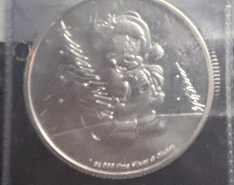 2019  Niue  Disney   Mickey Mouse Christmas   1oz Silver Coin 0.999 BU - Sealed