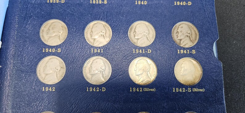 Jefferson Nickel Set Complete 1938-1964 Library Coins Album Incl. Silver Wartime Nickels BU ! image 9