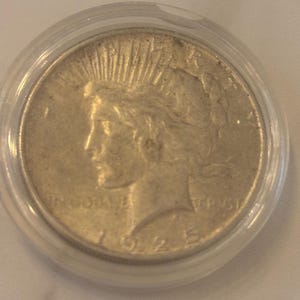 1925 P   Peace  Silver Dollar  - Key Date  - AU   Lot #1093