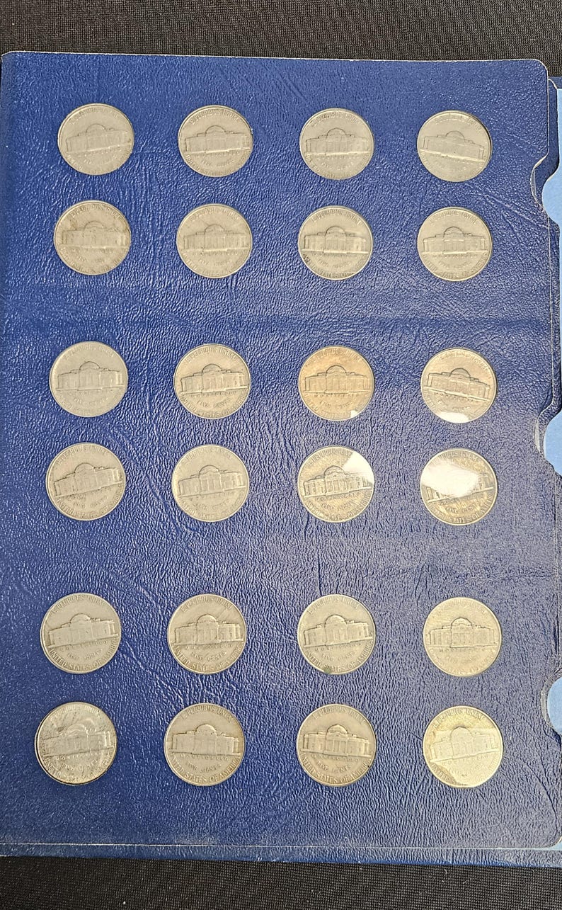Jefferson Nickel Set Complete 1938-1964 Library Coins Album Incl. Silver Wartime Nickels BU ! image 2
