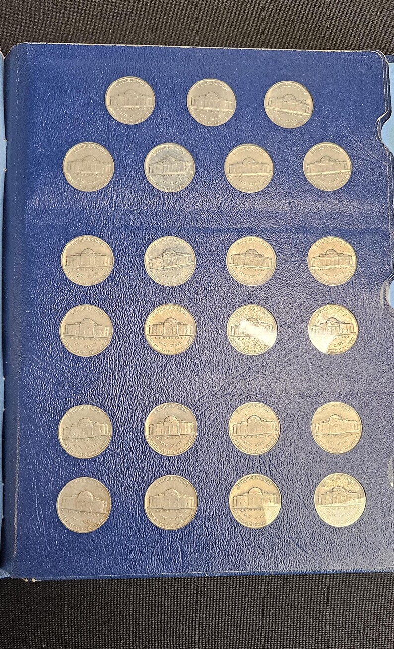 Jefferson Nickel Set Complete 1938-1964 Library Coins Album Incl. Silver Wartime Nickels BU ! image 6